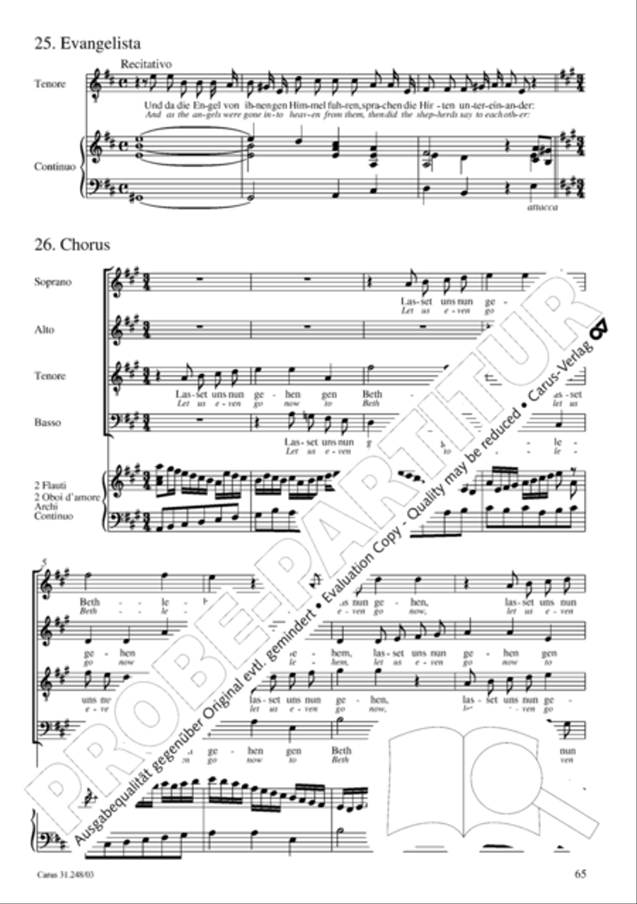 Christmas oratorio (Weihnachtsoratorium, Teile I-III) 4-Part scores gallery preview page 70