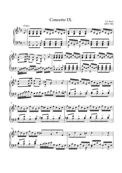 Concerto in G Major, BWV 980, after Violin Concerto in B-Flat Major