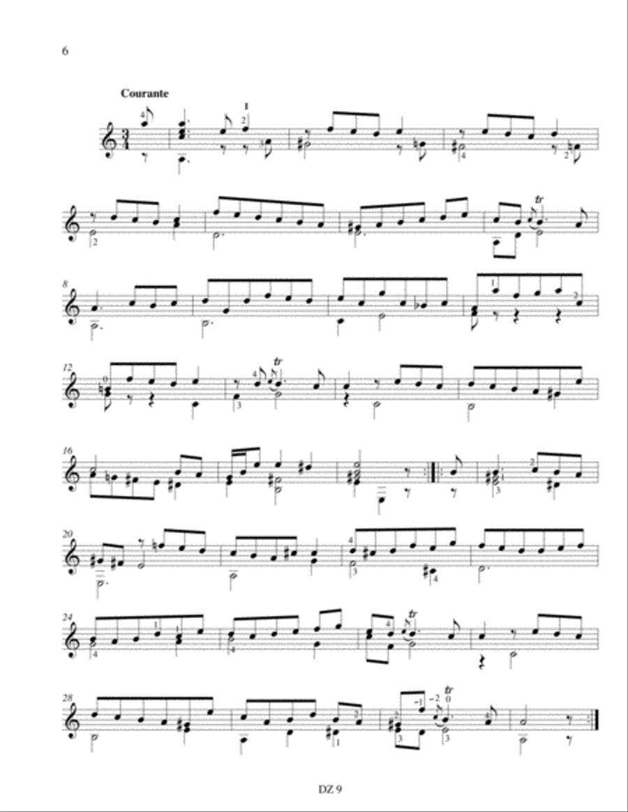 Musique baroque pour guitare seule Classical Guitar scores gallery preview page 6
