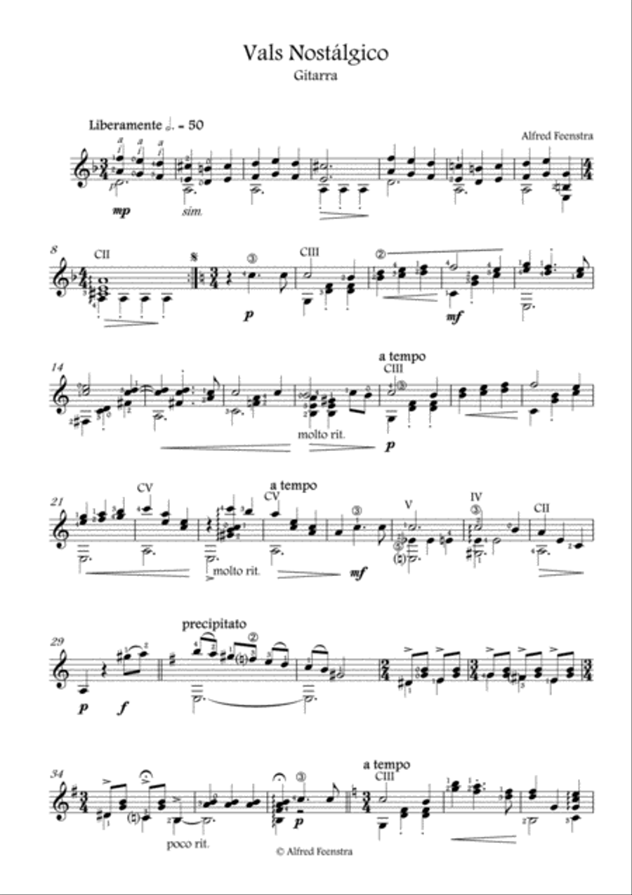 Vals Nostalgico Guitar Solo scores gallery preview page 1