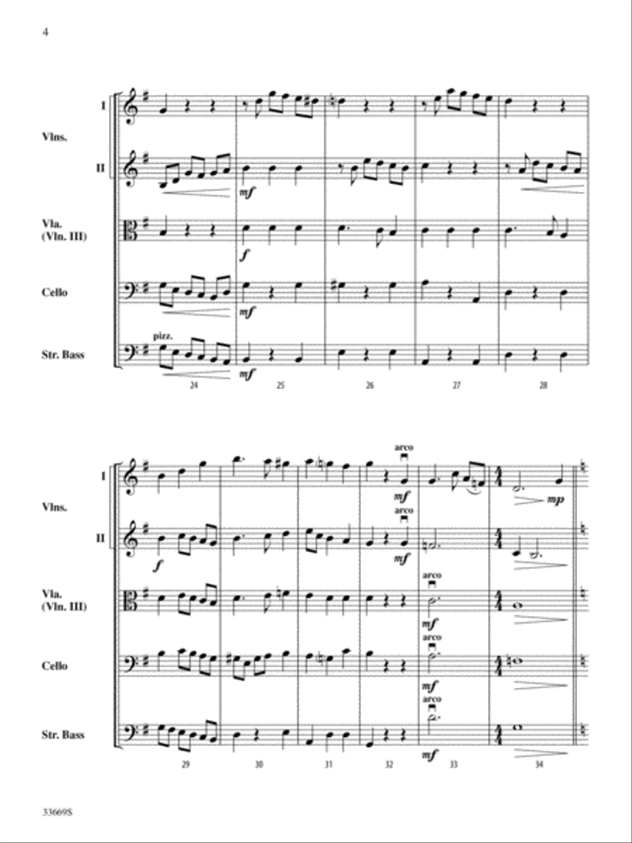 A Patriotic Medley: Score String Orchestra scores gallery preview page 4