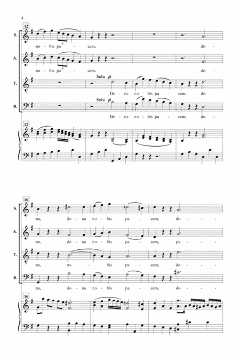 Dona Nobis Pacem - SATB 4-Part scores gallery preview page 3