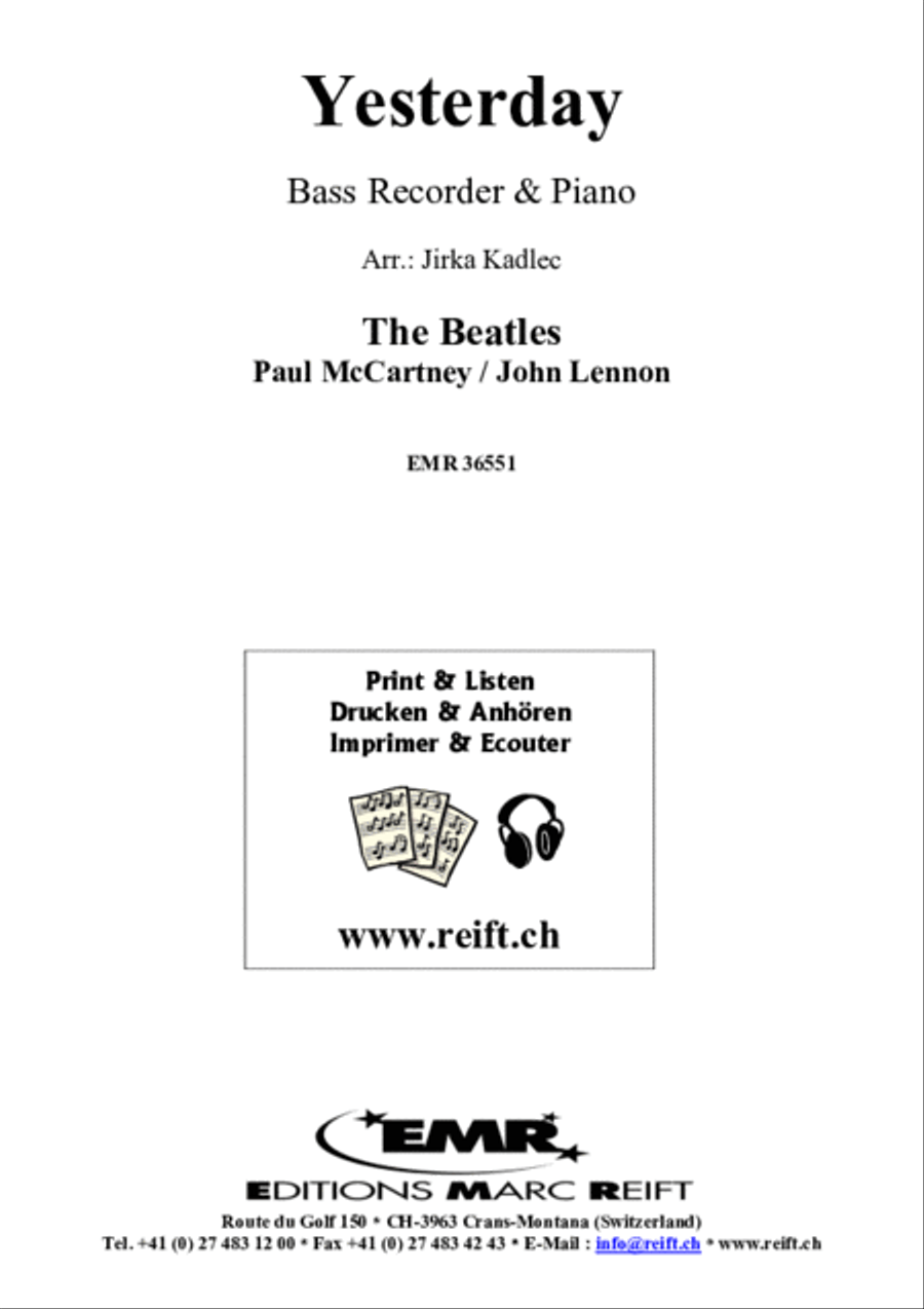 Yesterday Bass Recorder scores gallery preview page 2