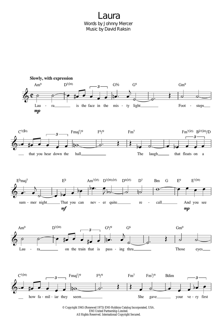 Laura Laura Piano scores gallery preview page 1
