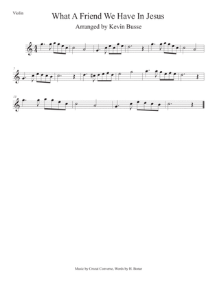 Book cover for What A Friend We Have In Jesus (Easy key of C) Violin