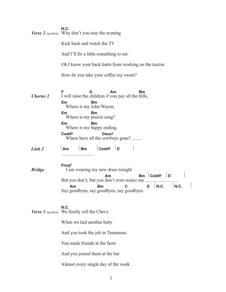 Where Have All The Cowboys Gone? Acoustic Guitar scores gallery preview page 2