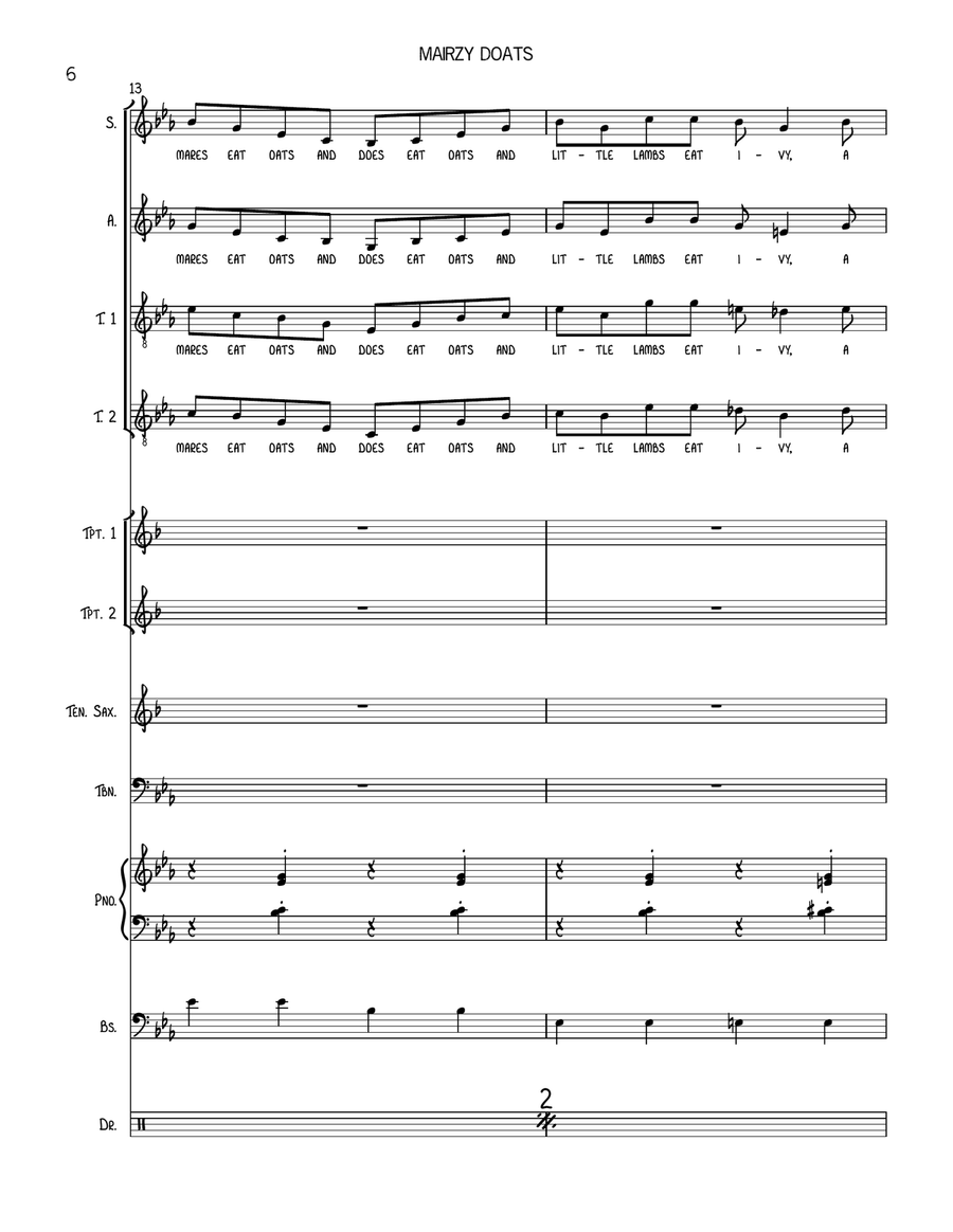 Mairzy Doats Large Ensemble scores gallery preview page 6
