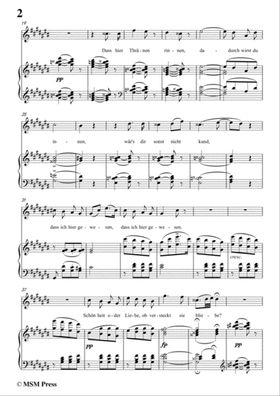 Schubert-Dass sei hier gewesen,in C sharp Major,Op.59,No.2,for Voice and Piano Voice Solo scores gallery preview page 4