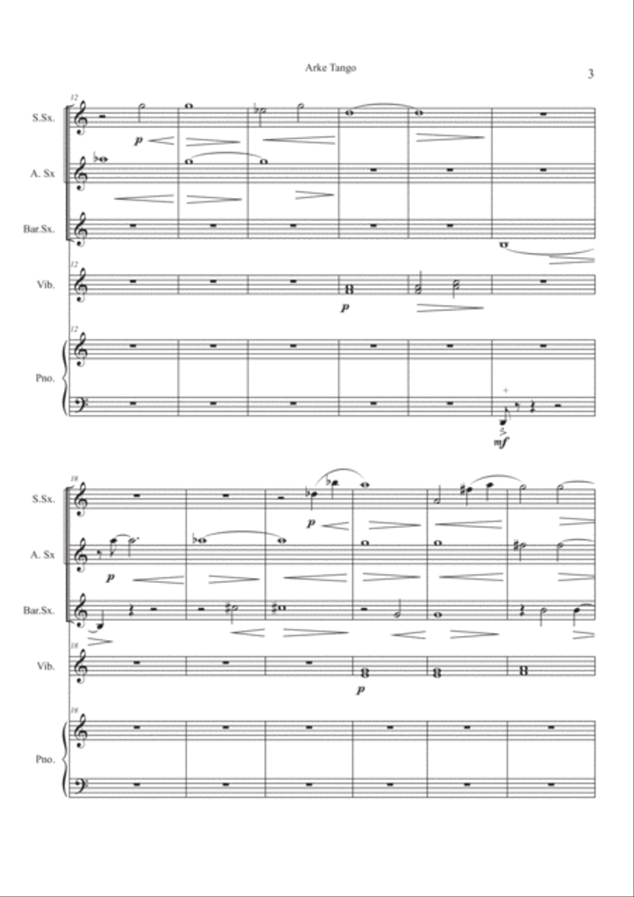 Arke Tango (score) Arke Tango (score) Small Ensemble scores gallery preview page 3
