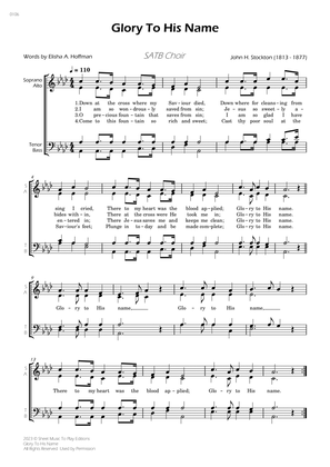 Glory To His Name - SATB Choir
