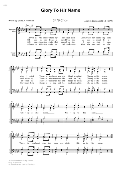 Glory To His Name - SATB Choir image number null