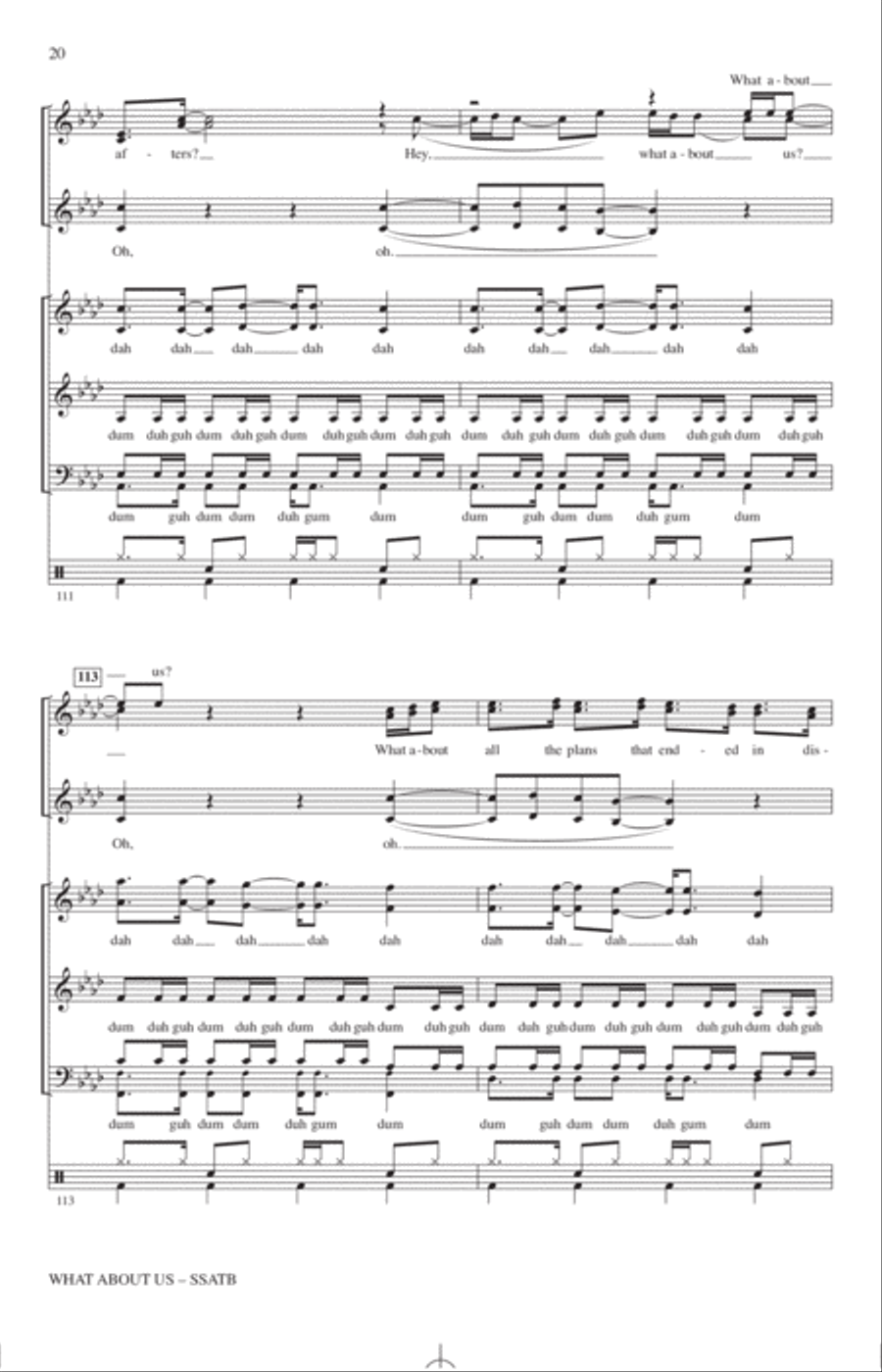 What About Us (arr. Paul Langford) 4-Part scores gallery preview page 19