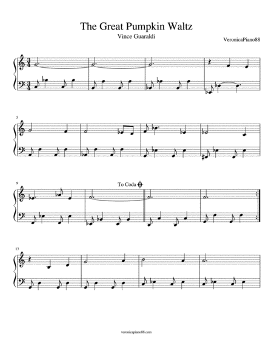 The Great Pumpkin Waltz Piano Solo scores gallery preview page 1
