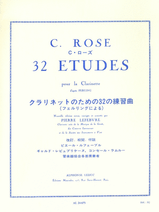 Book cover for 32 Etudes for Clarinet