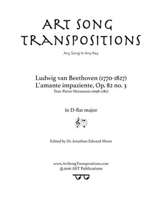 BEETHOVEN: L'amante impaziente, Op. 82 no. 3 (transposed to D-flat major)