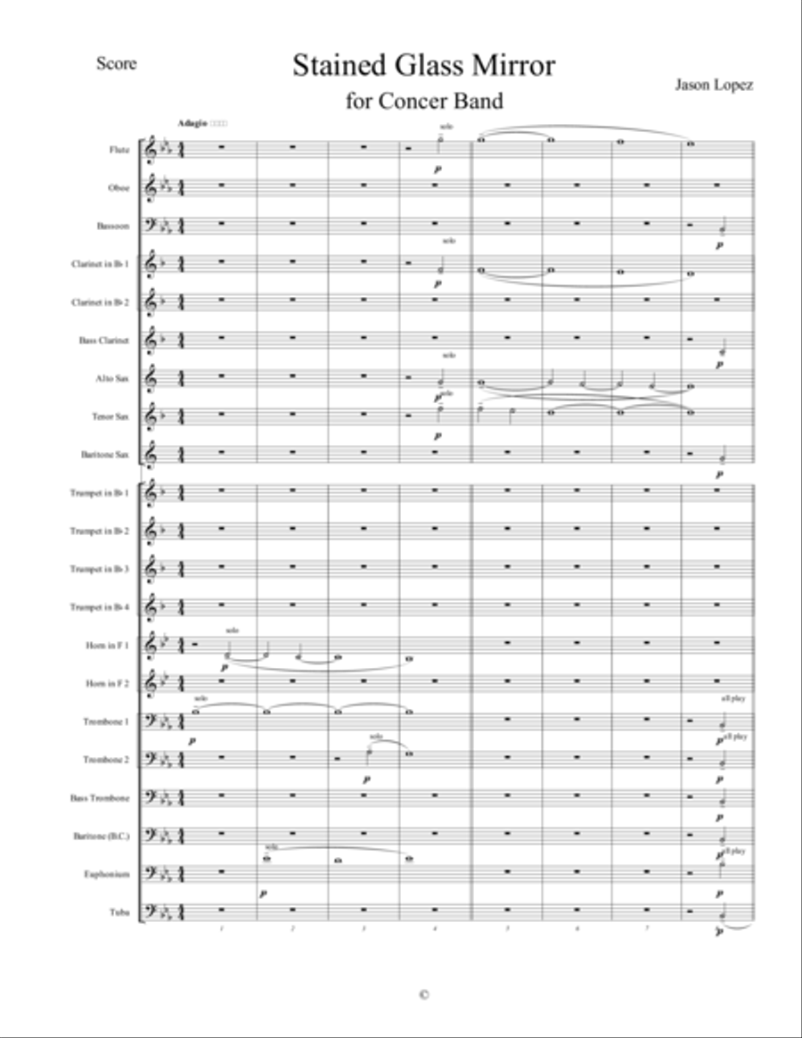 Stained Glass Mirror Concert Band scores gallery preview page 1