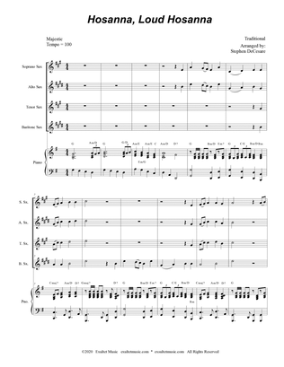 Book cover for Hosanna, Loud Hosanna (Saxophone Quartet - Piano accompaniment)