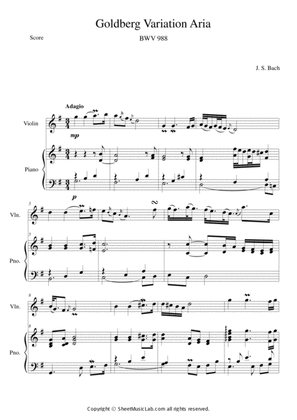 Book cover for Goldberg Variation Aria (BWV 988)