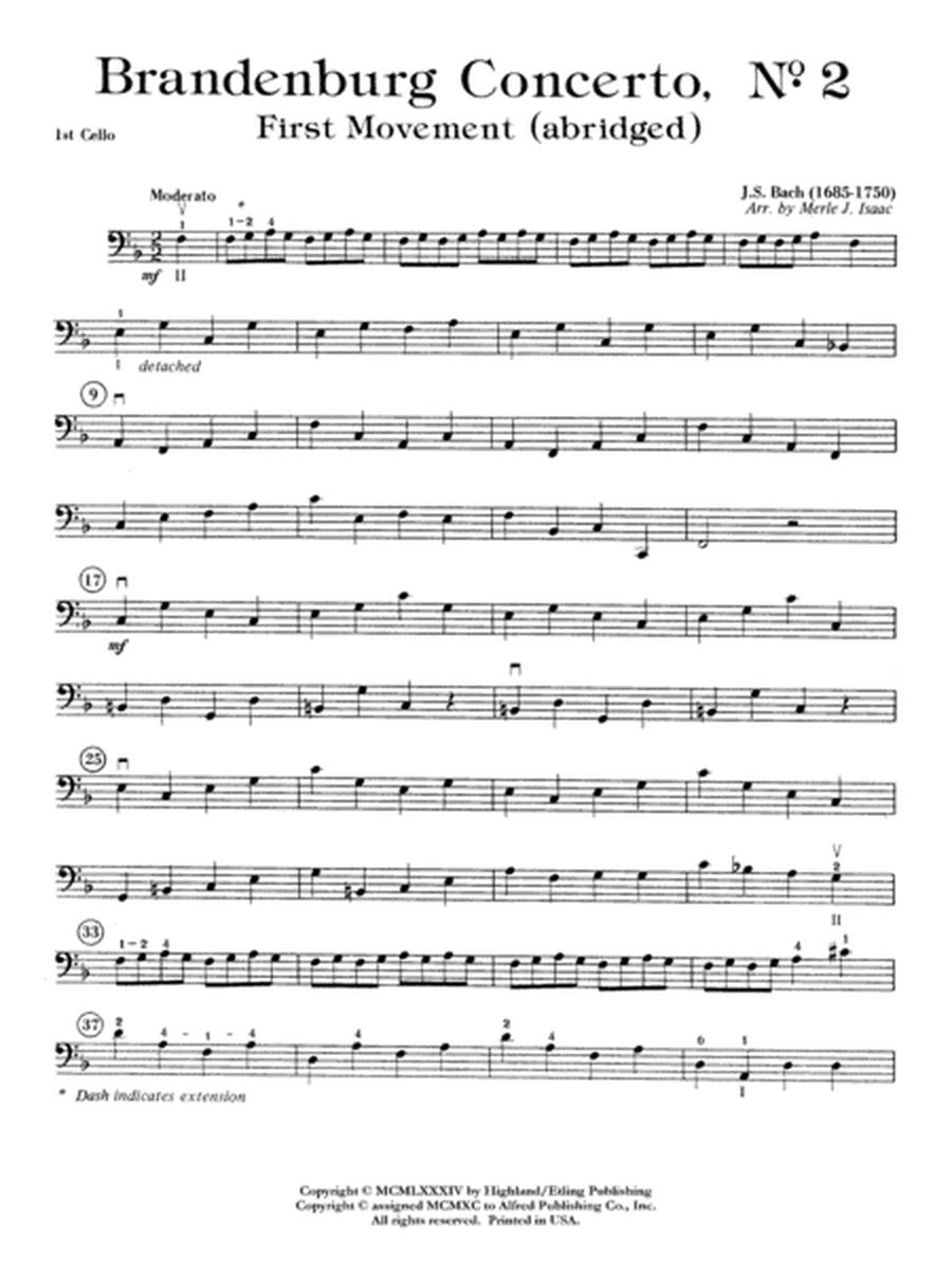 Brandenburg Concerto No. 2: Cello