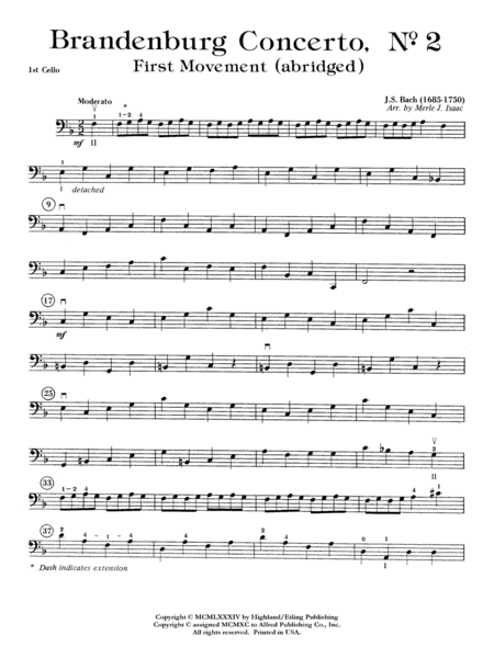 Brandenburg Concerto No. 2: Cello