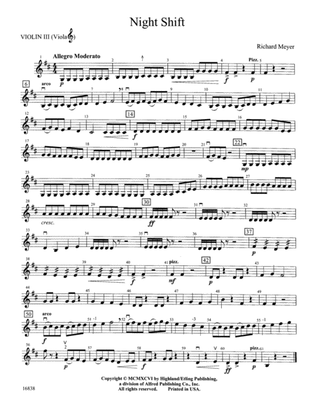 Night Shift: 3rd Violin (Viola [TC])