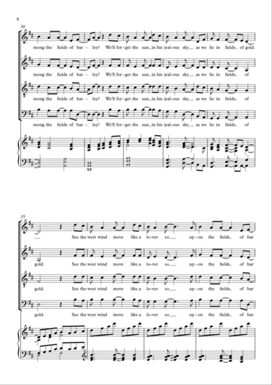 Fields Of Gold 4-Part scores gallery preview page 4