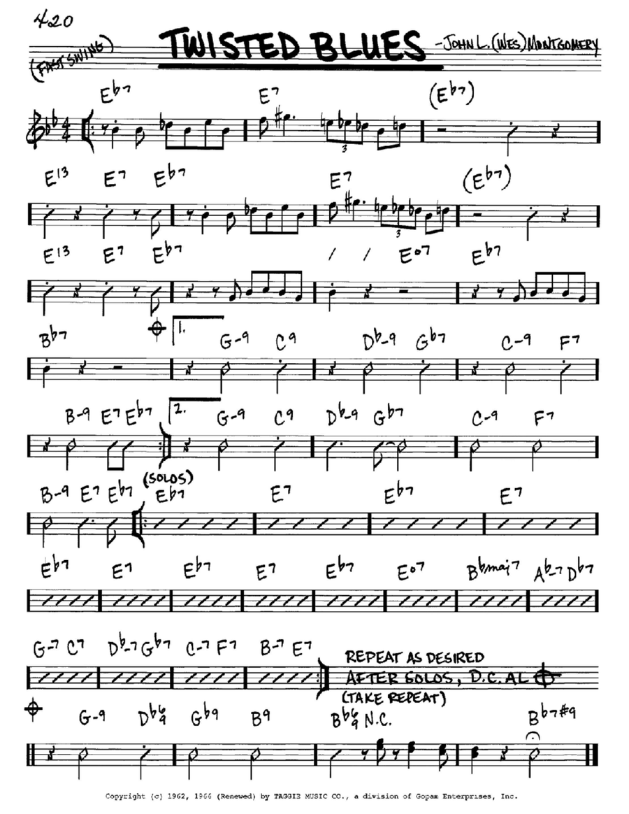 Twisted Blues Twisted Blues E-Flat Instrument scores gallery preview page 1