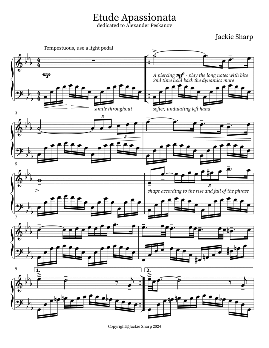 Etude Appassionata Piano Method scores gallery preview page 1