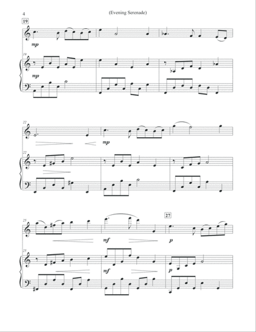 Evening Serenade - Violin & Piano Evening Serenade - Violin & Piano Violin Solo scores gallery preview page 4