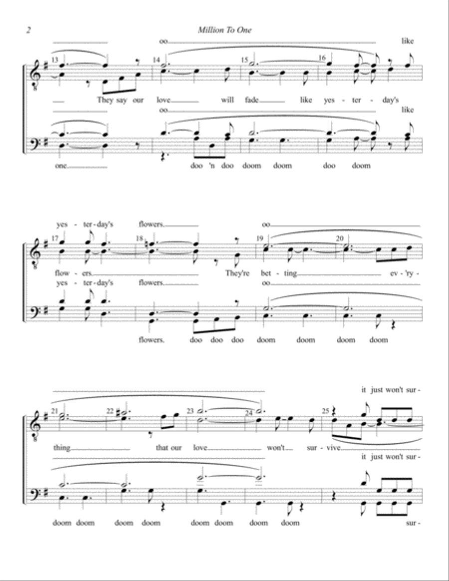 A Million To One TTBB scores gallery preview page 2