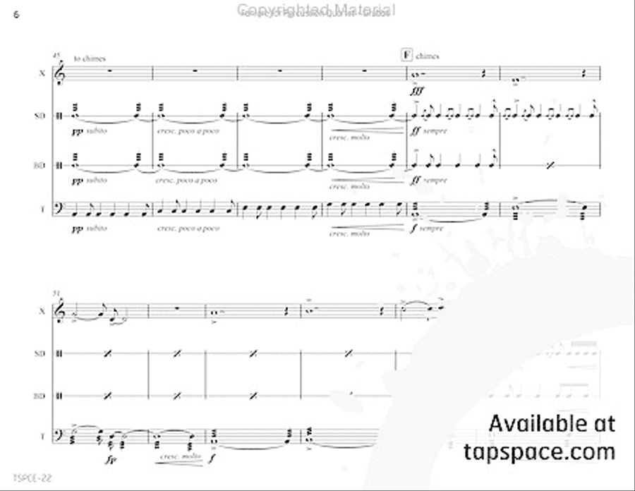 Fanfare for Percussion Quartet Percussion Ensemble scores gallery preview page 11
