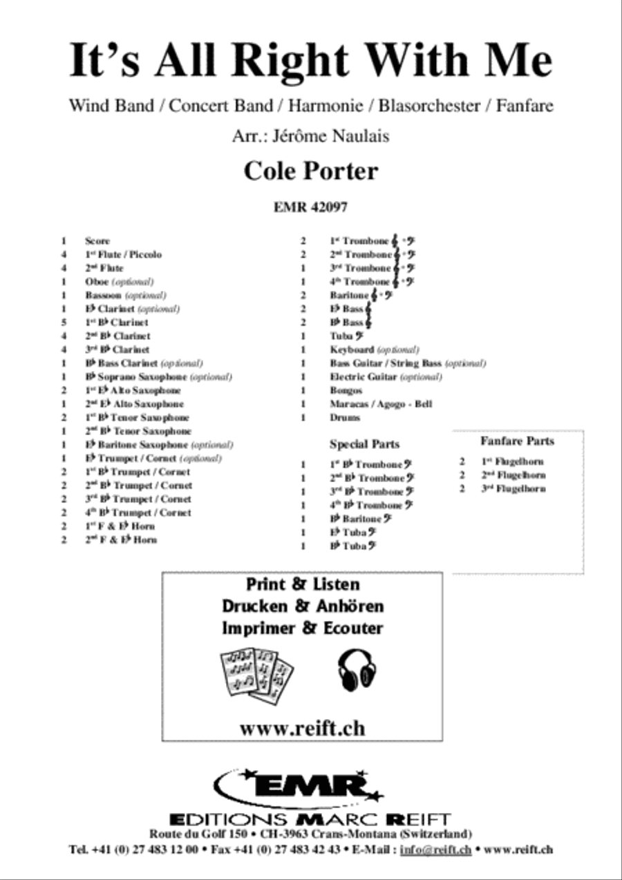 It's All Right With Me Concert Band scores gallery preview page 2