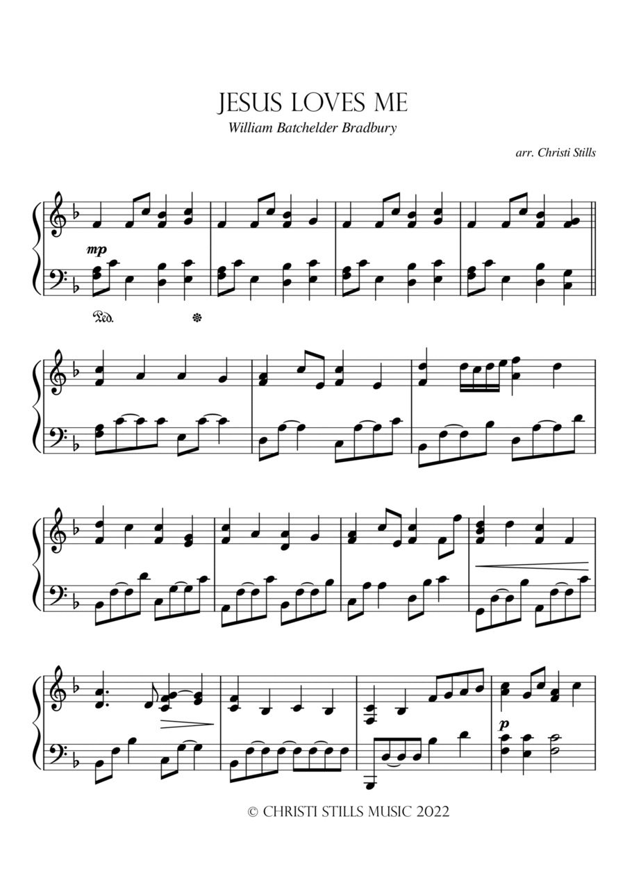Jesus Loves Me (Piano Solo) Piano Solo scores gallery preview page 1