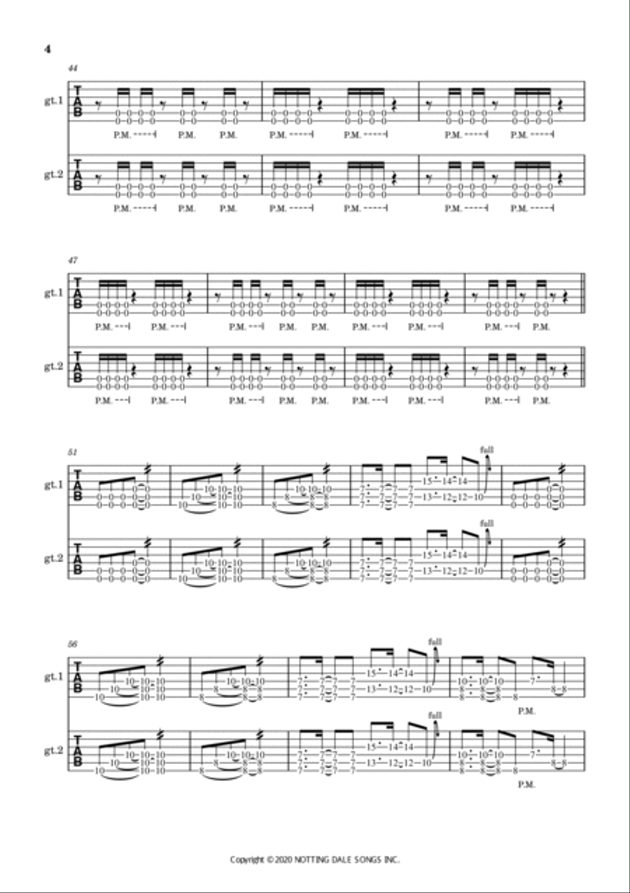 Elysium Guitar Tablature scores gallery preview page 4
