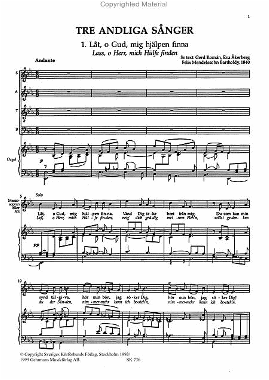 Tre andliga sanger Tre andliga sanger 4-Part scores gallery preview page 2