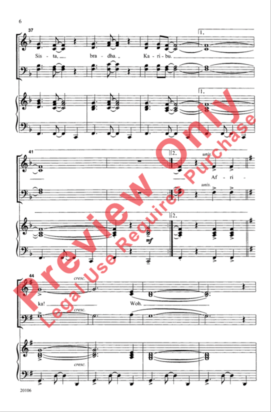 Jambo, Karibu Kwa Afrika Jambo, Karibu Kwa Afrika 4-Part scores gallery preview page 6