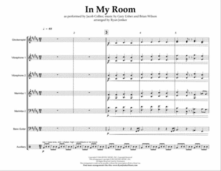 In My Room Percussion Ensemble scores gallery preview page 2