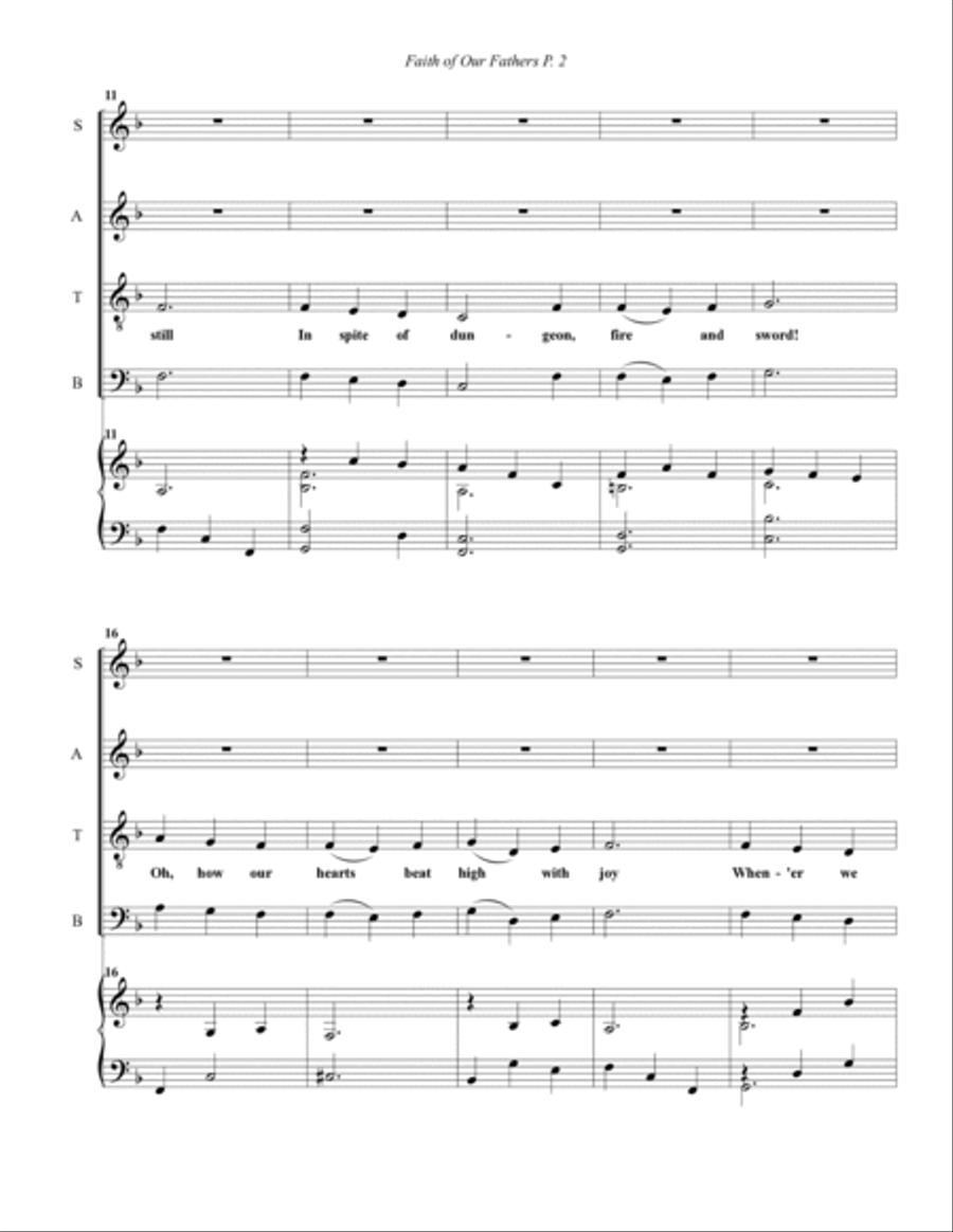Faith of Our Fathers--SATB/Piano.pdf 4-Part scores gallery preview page 3