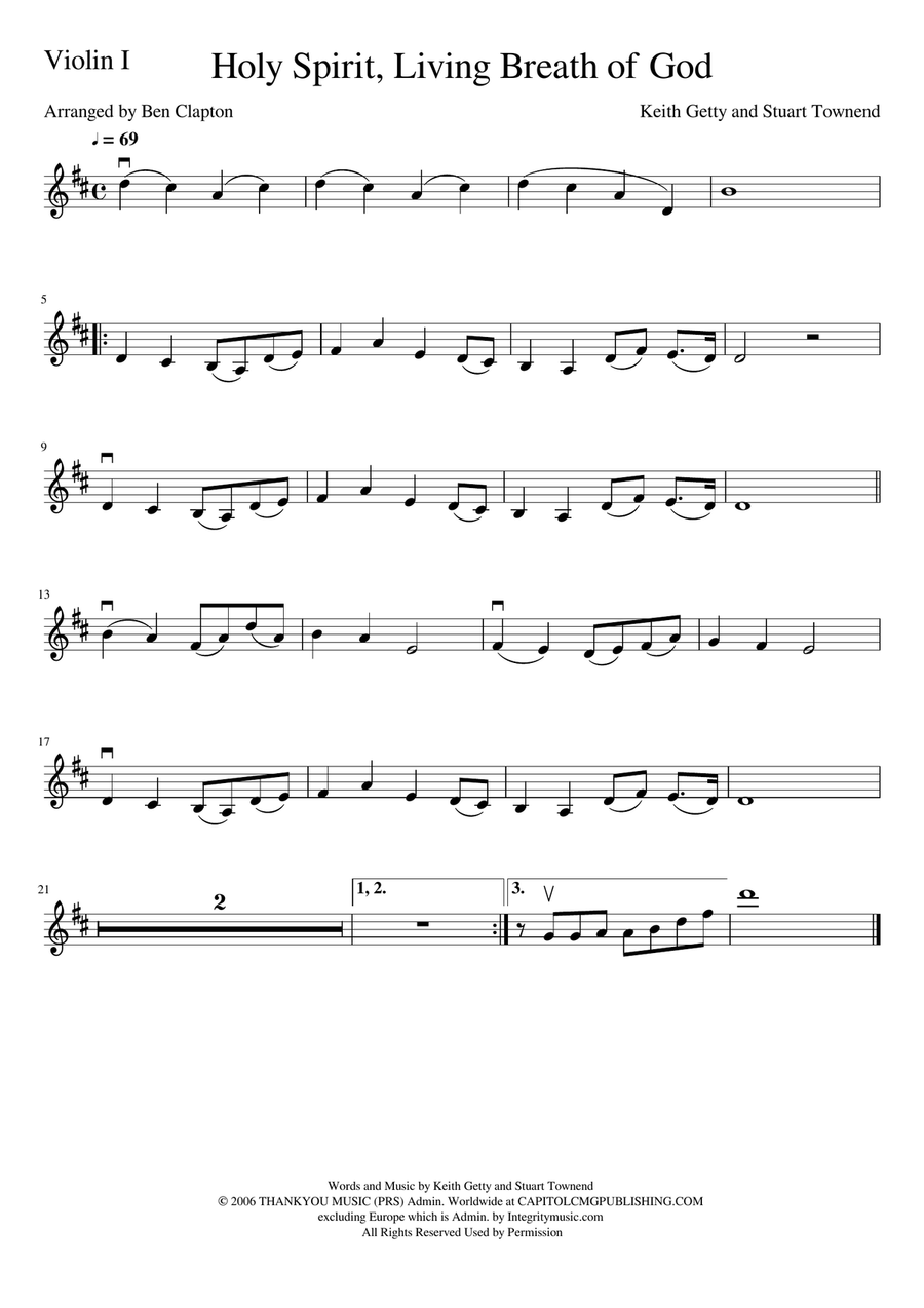 Holy Spirit, Living Breath Of God String Quartet scores gallery preview page 3