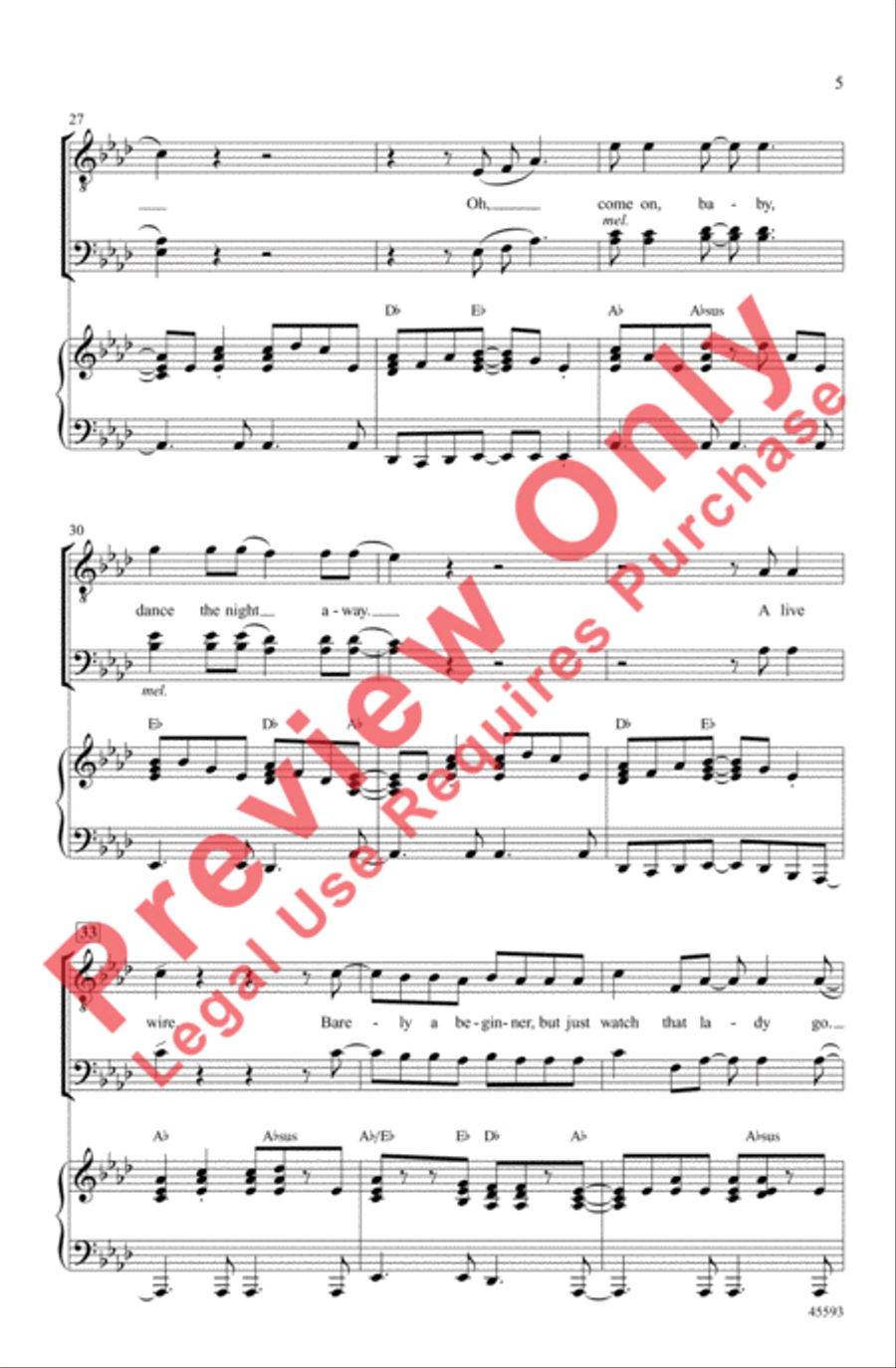 Dance the Night Away Dance the Night Away Men's Choir scores gallery preview page 5