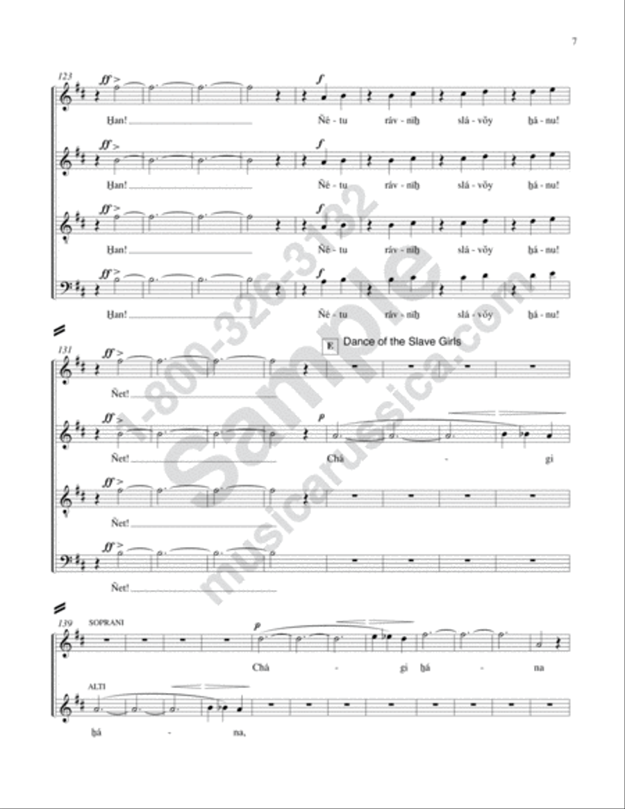 Polovetsian Dances from 'Prince Igor' (Choral Parts) 4-Part scores gallery preview page 6