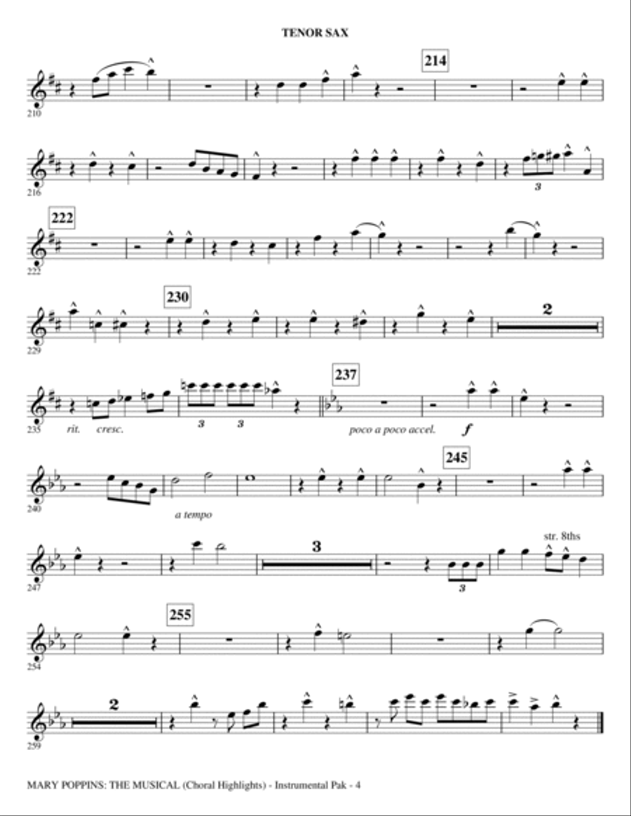 Mary Poppins: The Musical - Tenor Sax Choir scores gallery preview page 4