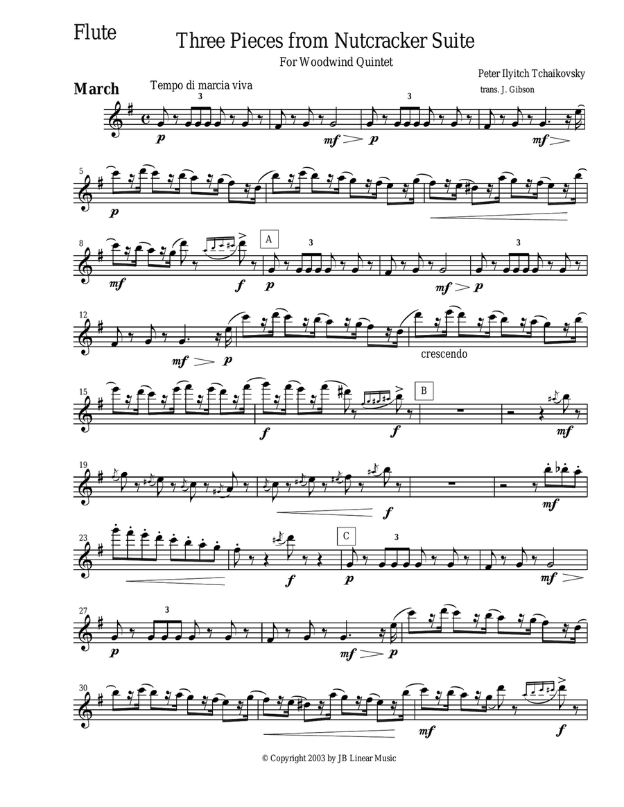 3 Pieces from The Nutcracker for Woodwind Quintet Woodwind Quintet scores gallery preview page 2