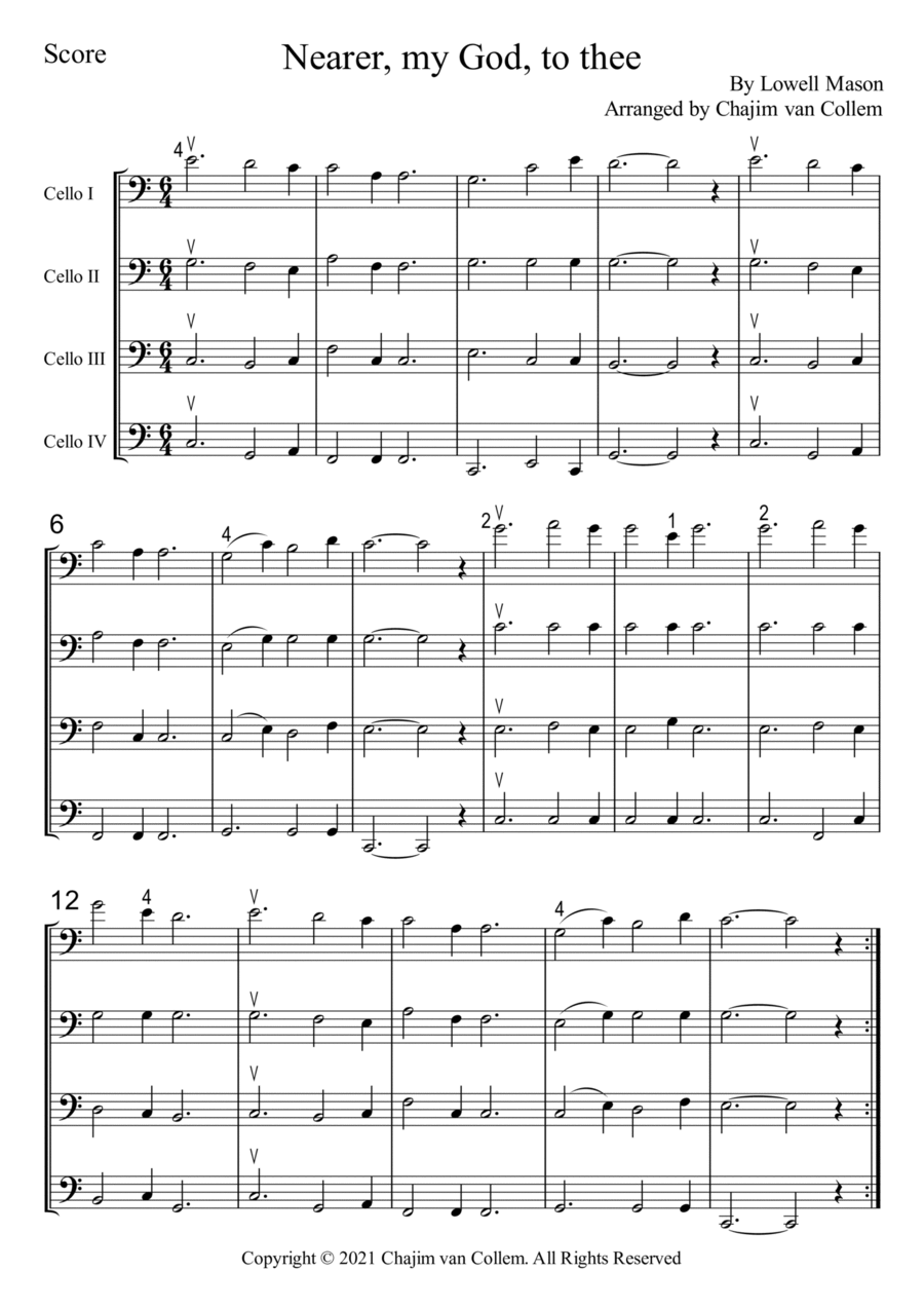 Nearer, my God, to thee Small Ensemble scores gallery preview page 1
