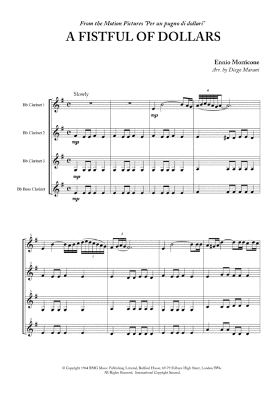 A Fistful Of Dollars Woodwind Quartet scores gallery preview page 4