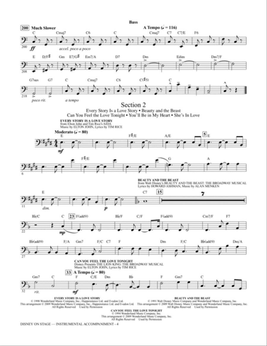 Disney On Stage (Medley) - Bass Choir scores gallery preview page 4