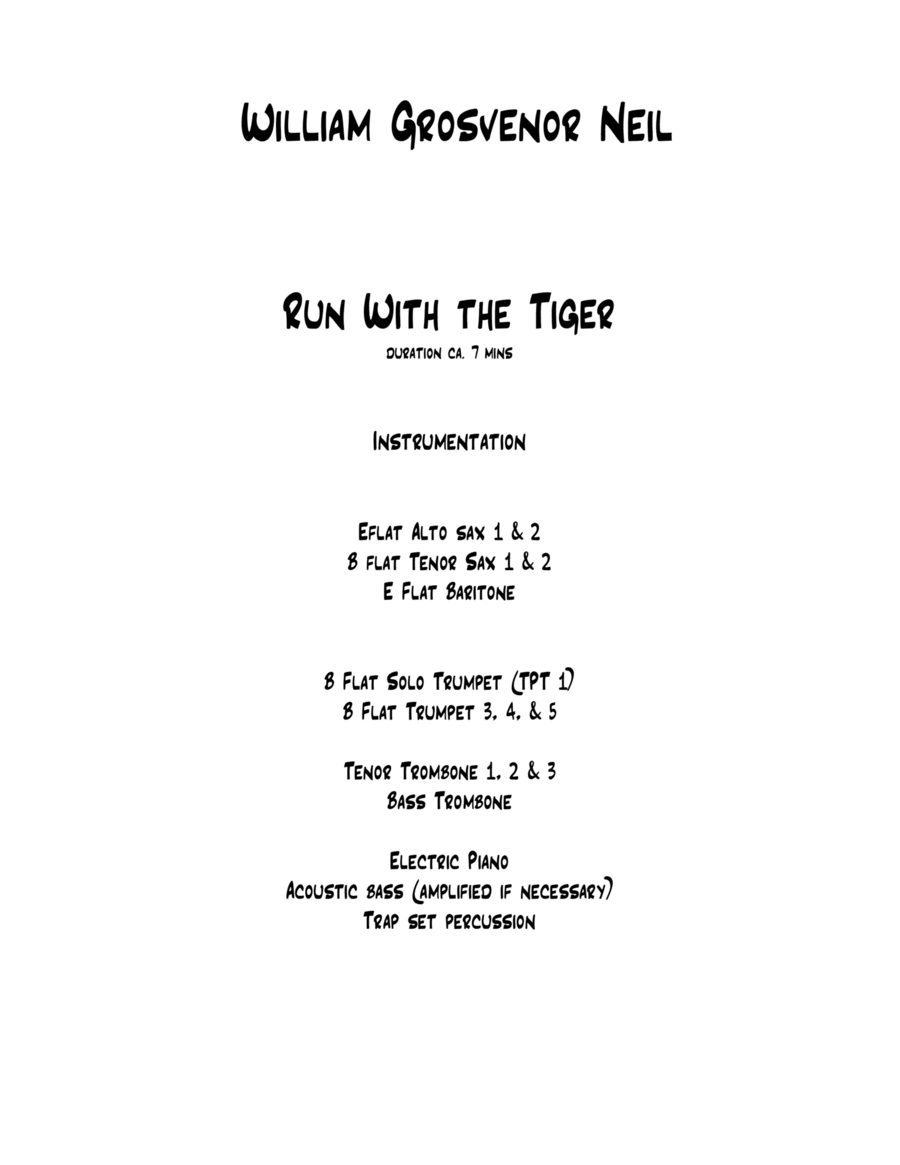 Run with the Tiger Jazz Ensemble scores gallery preview page 1