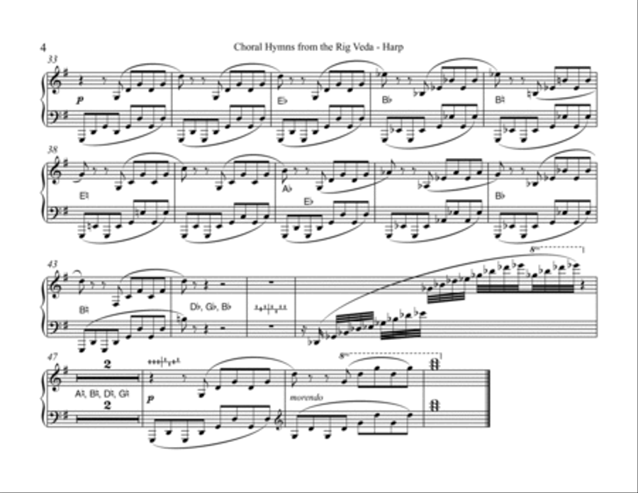 Choral Hymns from the Rig-Veda, Group 3 (Downloadable Harp Part) Choir scores gallery preview page 4