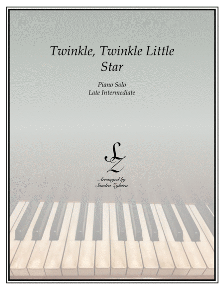 Twinkle, Twinkle Little Star (late intermediate piano solo) Piano Solo scores gallery preview page 1