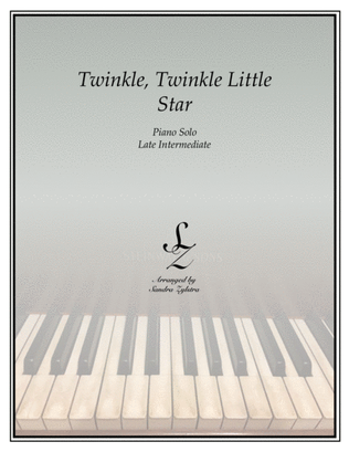 Book cover for Twinkle, Twinkle Little Star (late intermediate piano solo)